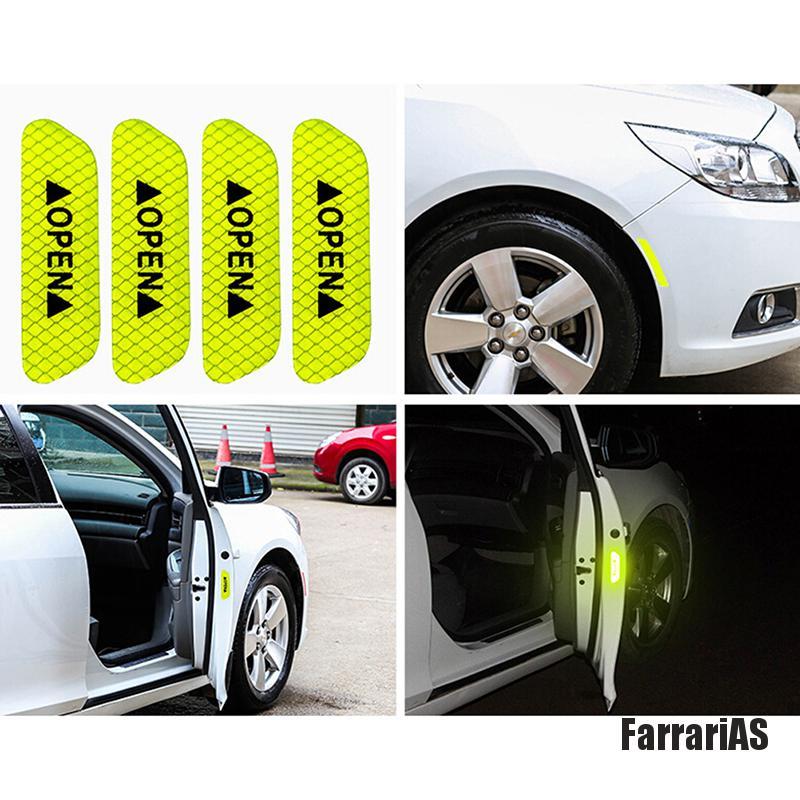 Bộ 4 Miếng Dán Phản Quang Cảnh Báo An Toàn Cho Cửa Xe Hơi