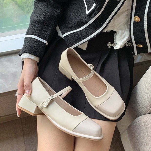 Giày búp bê quai ngang mảnh cài vô cùng basic tiểu thư POCI 175