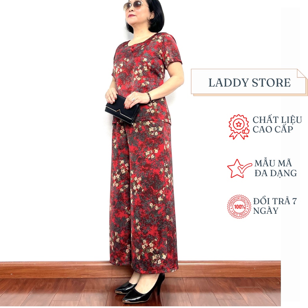 Đồ Bộ Lụa Satin Tay Ngắn Cao Cấp Dành Cho Các Mẹ Các Bà 2022 - Laddy Store