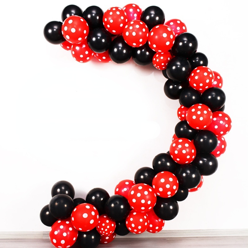 Bong Bóng Lớn Hình Chuột Mickey Chấm Bi/Minnie Cho Tiệc Sinh Nhật