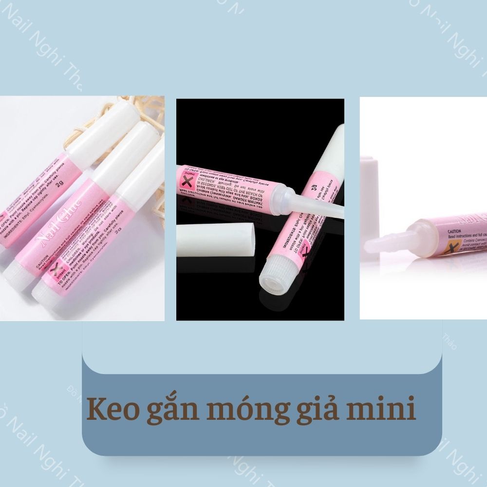 Keo dán móng giả mini Nail Glue 2g set 10 chai