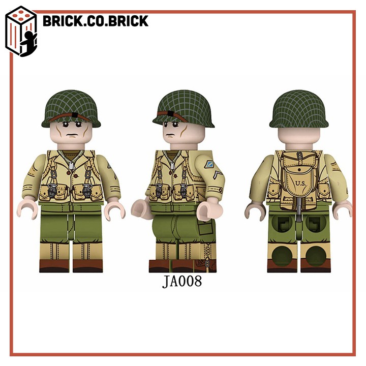 Lính Mỹ Mô Hình Đồ Chơi Lắp Ráp Lính Quân Đội Thế Chiến MinifigureS American Soldier World War JA003 JA004 JA008