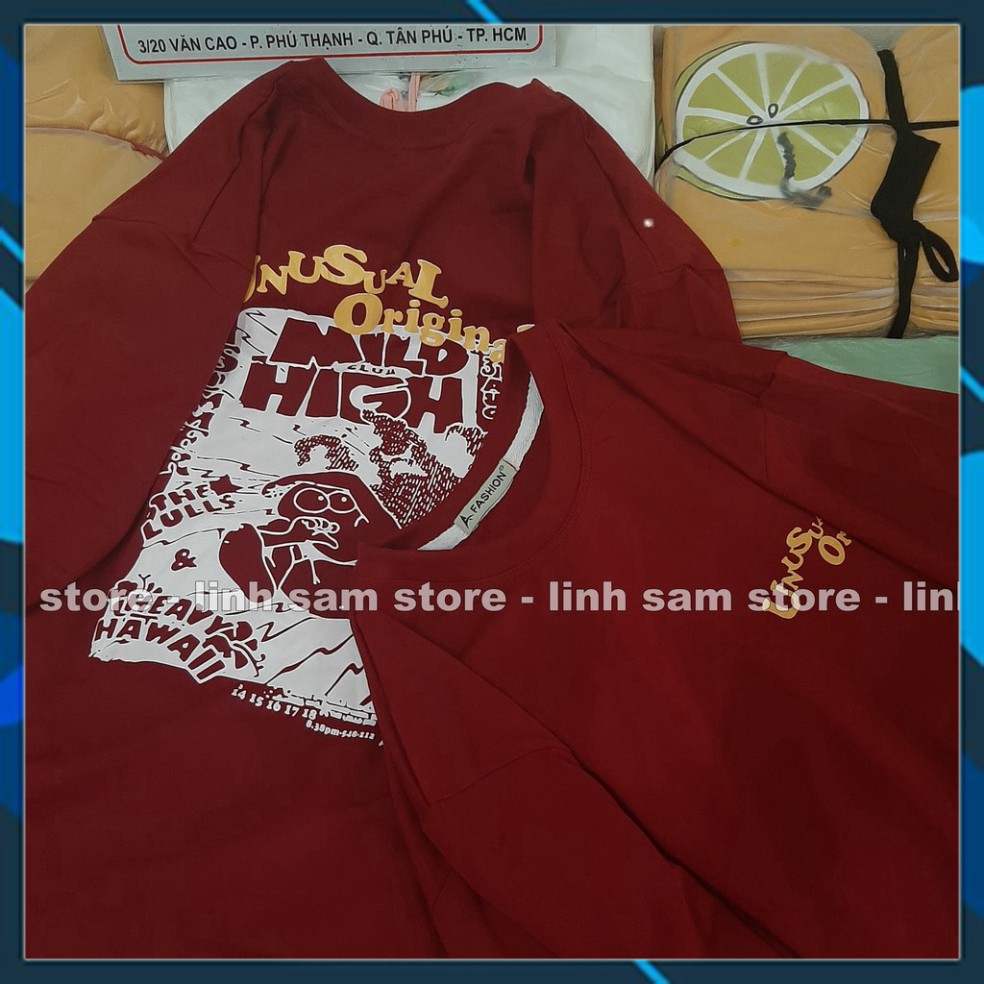 Áo thun tay lỡ freesize phông form rộng Unisex, mặc lớp, nhóm, cặp in chữ màu đỏ đô | BigBuy360 - bigbuy360.vn