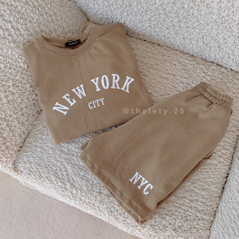 Set Nỉ Sweater Quần Short “NEW YORK” - THELETY.25