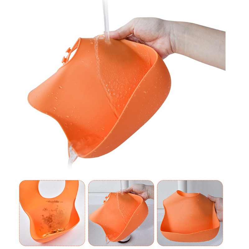 Yếm Ăn Silicone Chống Thấm Nước Có Thể Điều Chỉnh Dành Cho Bé Sơ Sinh