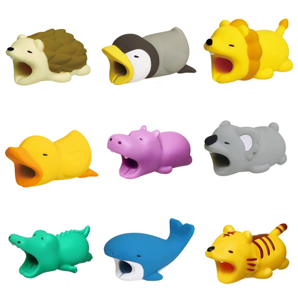 Phụ kiện bảo vệ dây cáp USB/ tai nghe/ dây cáp sạc hình động vật hoạt hình dễ thương tiện lợi