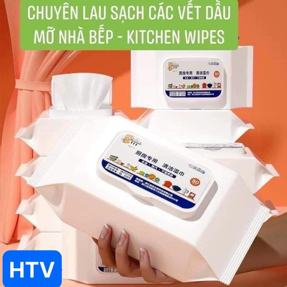 Khăn Giấy ướt lau bếp, lò vi sóng, máy hút mùi, lau dầu mỡ, sạch bong kin kít, hương chanh thơm dịu có thể tái sử dụng