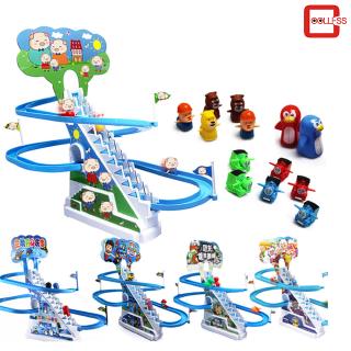 Electronic Rail Stairs Intelligence Toy Music Cartoon Slide Electric Climbing Stair Rail Car Toys