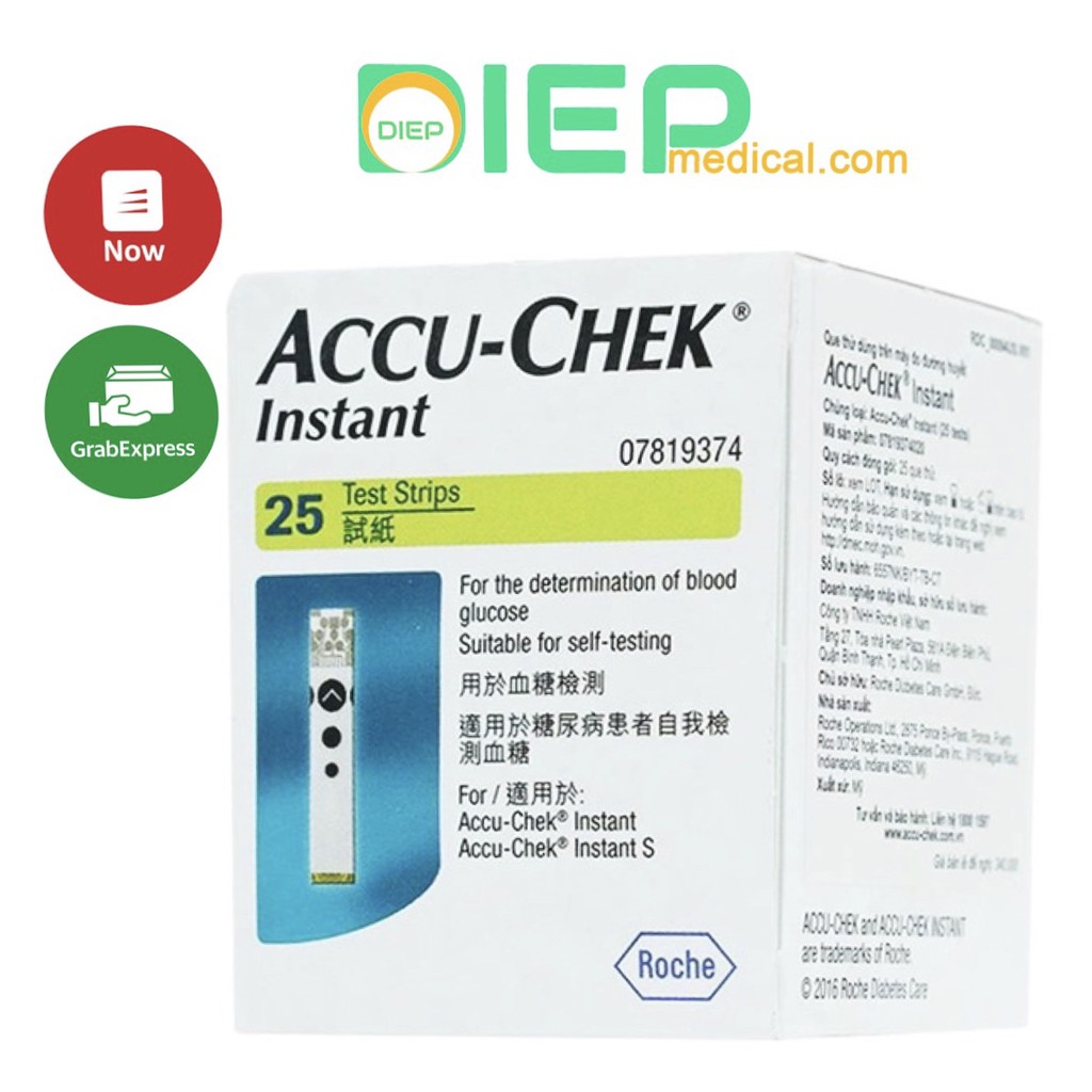 ✅ ACCU -CHEK INSTANT HỘP 25 QUE HOẶC HỘP 50 QUE - Que thử đường huyết chính hãng