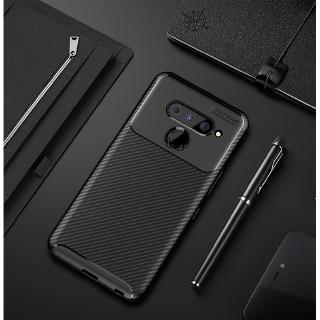 LG V50 ThinQ 5G Case Cover  Luxury Carbon Fiber Shockproof Soft Silicone Cover Phone Shell