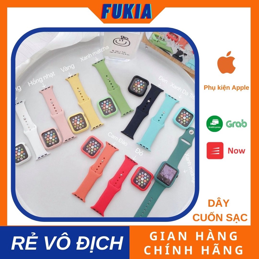 Combo dây đeo và ốp chống trầy xước bằng silicon dành cho app watch size 38 mm/ 40 mm/ 42 mm/ 44mm