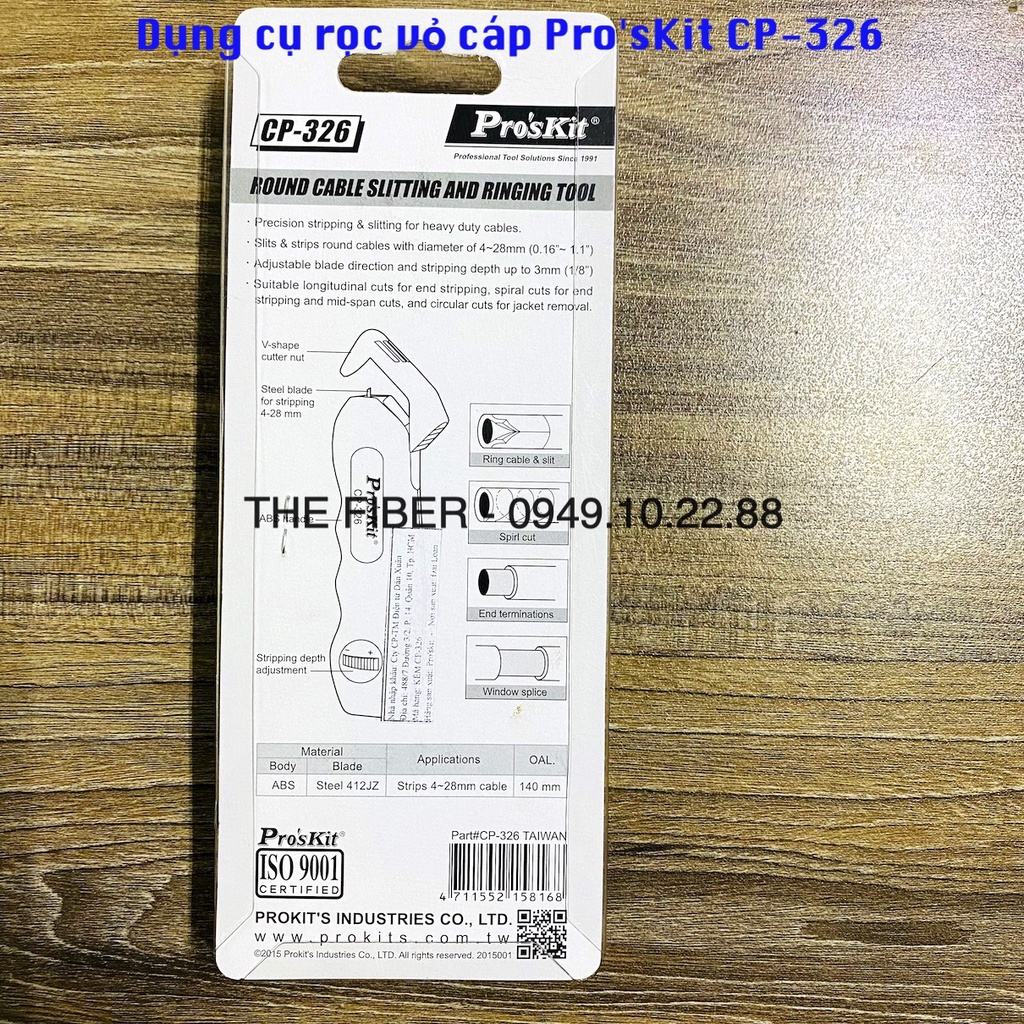 Dụng cụ rọc vỏ cáp Pro'sKit CP-326