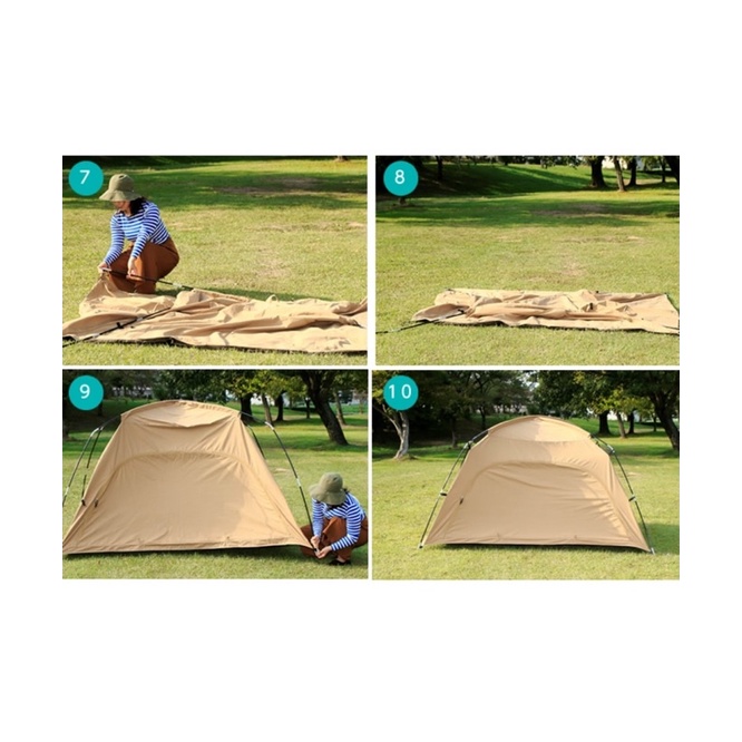 Lều cắm trại campout dã ngoại cắm trại lều 4 người vải canvas chống thấm,nóng A260