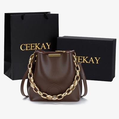🌸Hàng Order🌸 Túi Xách Nữ CEEKAY Da Trơn Nắp Khóa Kéo Quai Da Kèm Quai Xích Sang Chảnh Nữ Tính 🌸Hàng Quảng Châu