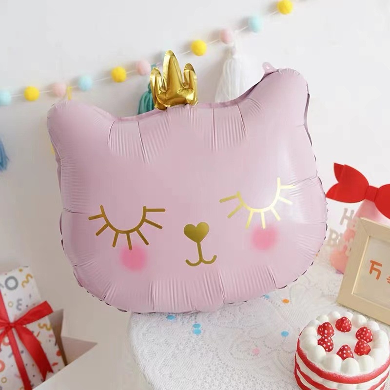 Bong Bóng Lá Nhôm Hình Đầu Mèo Vương Miện Kích Thước 76*65CM Trang Trí Tiệc Sinh Nhật/Ngày Lễ Tình Nhân Cho Bé