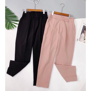 Quần baggy 2 cúc cạp xếp ly