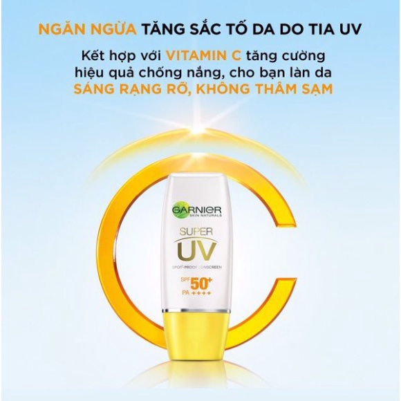 Kem Chống Nắng Garnier Làm Sáng Da Tự Nhiên Mịn Lì Kiềm Dầu 30ml