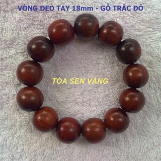 Vòng Đeo Tay Gỗ Trắc 18mm - Màu nâu đỏ