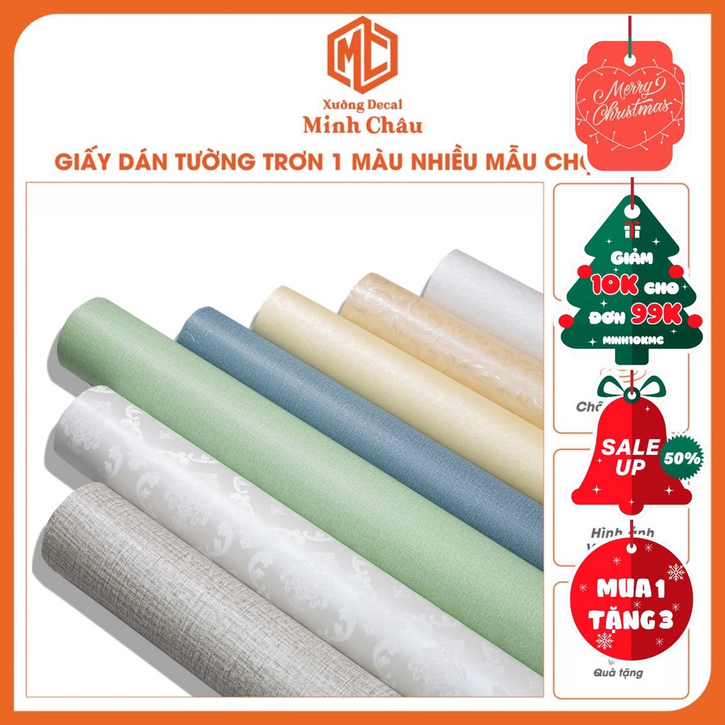 Giấy dán tường giả vải sang trọng bề mặt nhám chống thấm nước tự dính, decal dán tường phòng khách, phòng ngủ