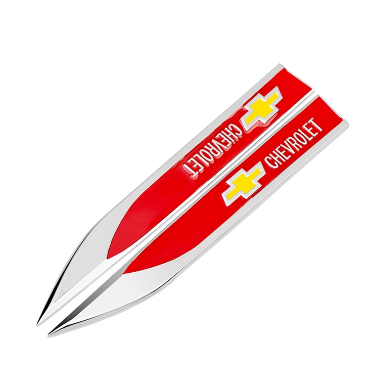 FENDER Bộ 2 Miếng Dán Trang Trí Tấm Chắn Bùn Bằng Kim Loại 3D Cho Onix Astra Tracker Cruze S10 Corsa Prisma Celta