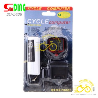 Đồng hồ đo tốc độ xe đạp có dây Sunding SD548B