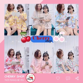 Set bộ pijama cho mẹ và bé lụa mango mềm mịn có thể mặc đôi mẹ bé siêu xinh