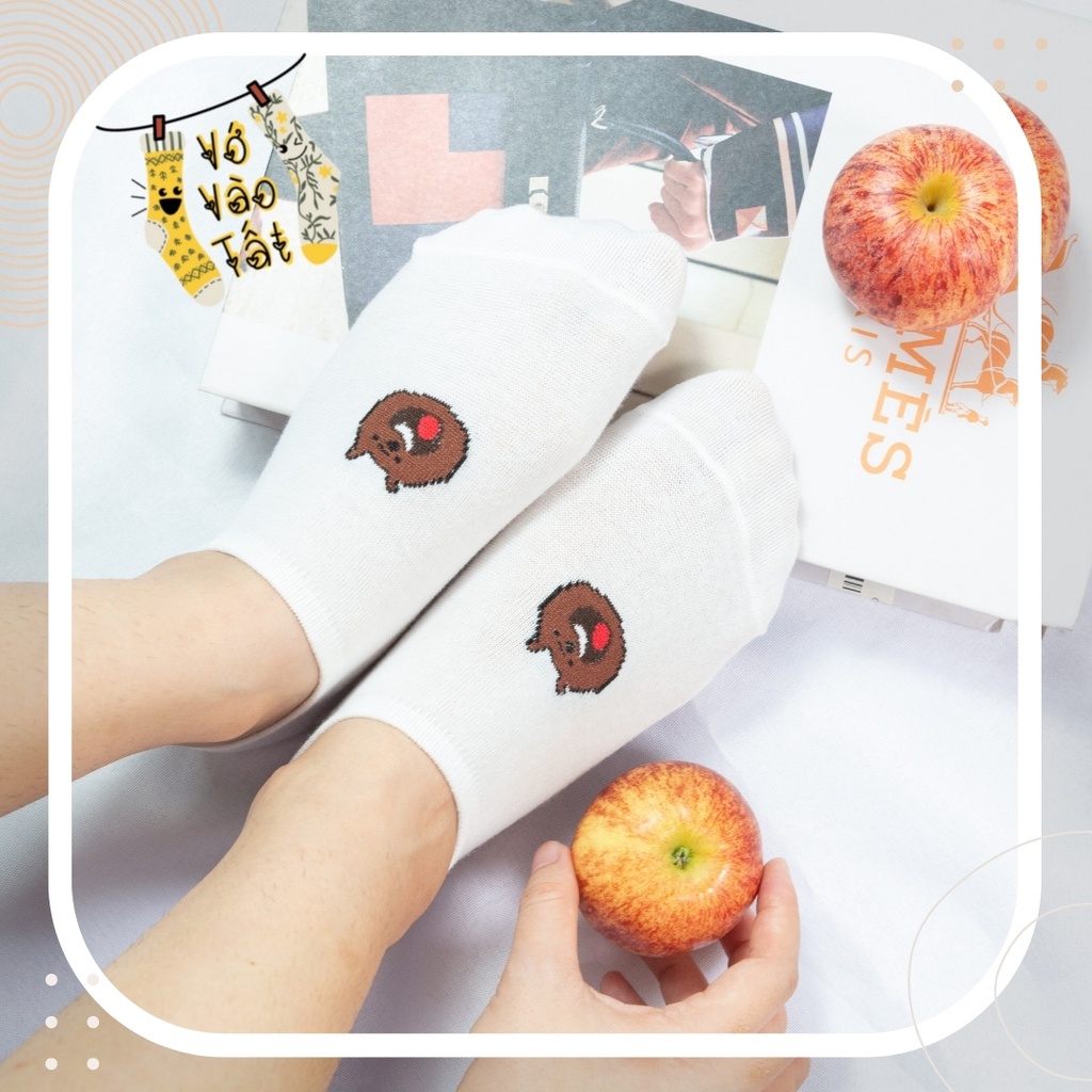 TẤT VỚ LƯỜI TRẮNG HÌNH HOẠT HÌNH NHỎ XINH