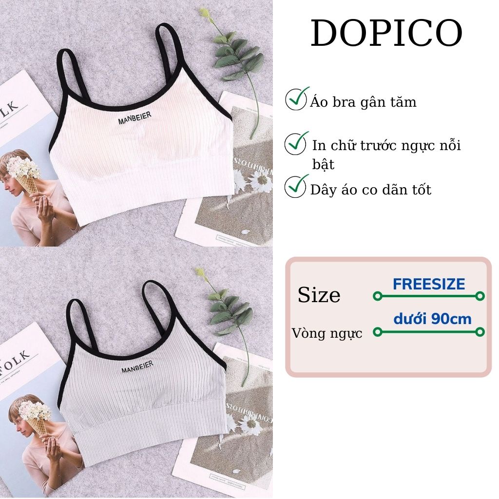 Áo bra nữ 2 dây tập gym thể thao đẹp, áo lót không gọng nhiều màu xinh xắn DOPICO B536