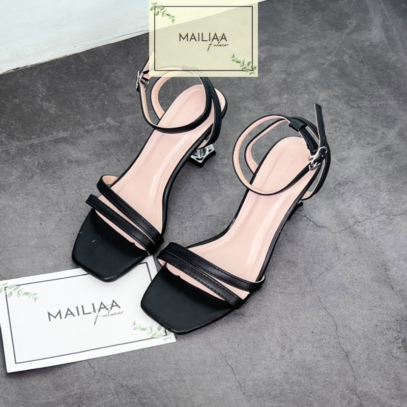 Sandal 2 quai ngang MAILIAA gót mika trong 5 phân