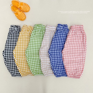 Quần Dài Chống Muỗi Chất Liệu Cotton Họa Tiết Sọc Caro Nhiều Màu Sắc Cho Bé Gái 1-5 Tuổi