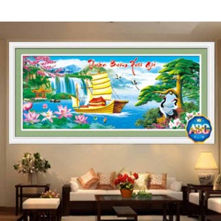 Tranh đính đá thuận buồm xuôi gió df343 110x50cm, chưa đính