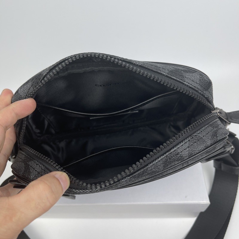 Túi nam túi deo chéo loại  nhỏ gọn size 23cm - màu xám đen - COAH7701