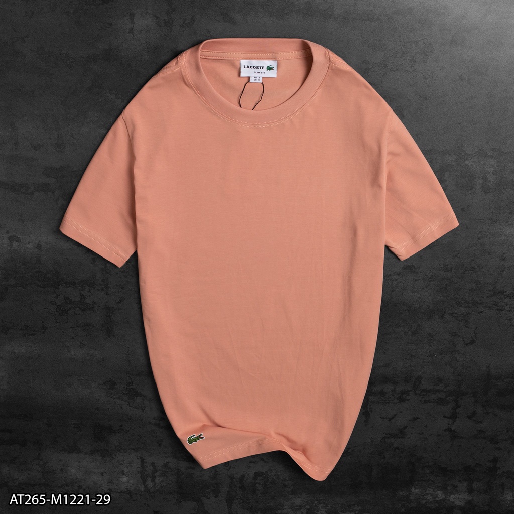 Áo thun nam Lacoste thêu logo cá sấu vạt áo AT265 - 14 MÀU VNXK