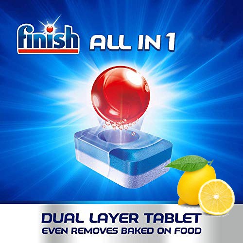 Viên rửa bát Finish All in One 120 viên (90 viên) Hương chanh và 52 viên