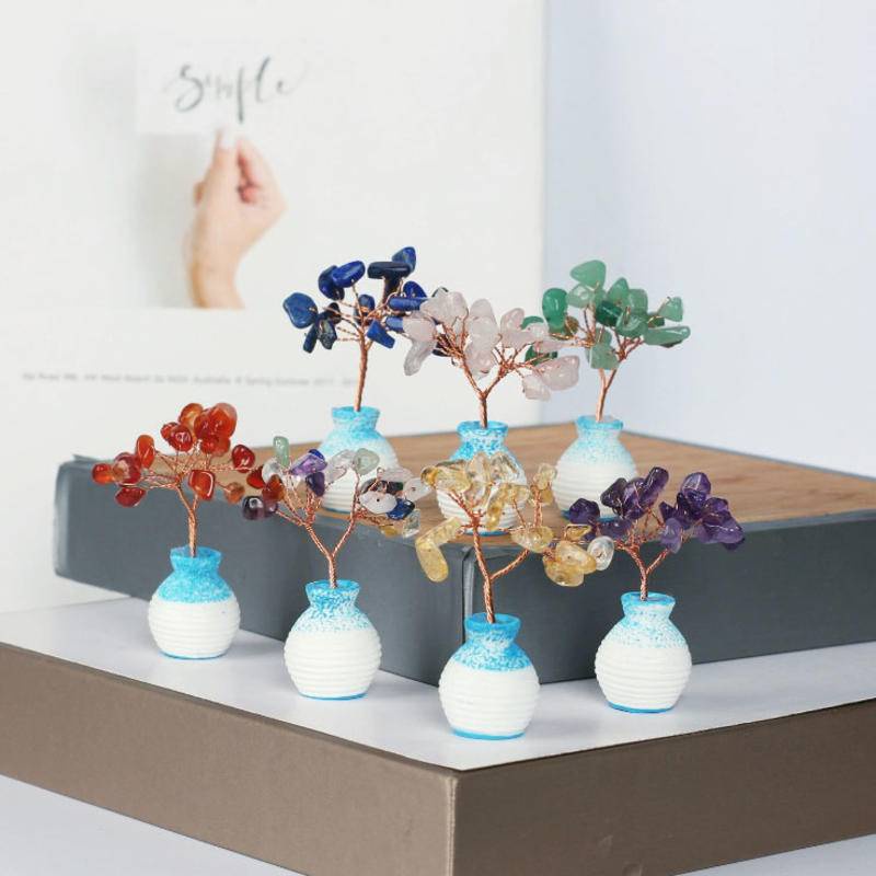Cây Đá Thạch Anh Tím mini Để Bàn Trang Trí Nhà Cửa / Xe Hơi