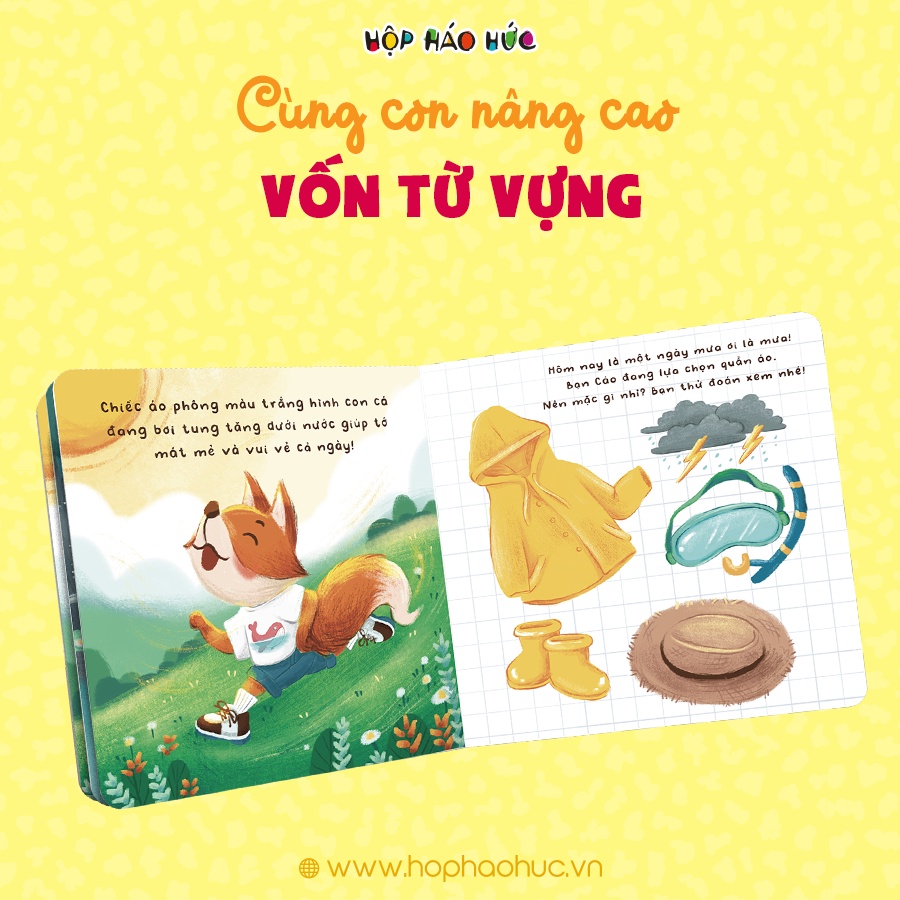 Sách cho bé Cùng Giúp Cáo Chọn Quần Áo 0-3 tuổi - Giúp bé tự sửa soạn trang phục phù hợp