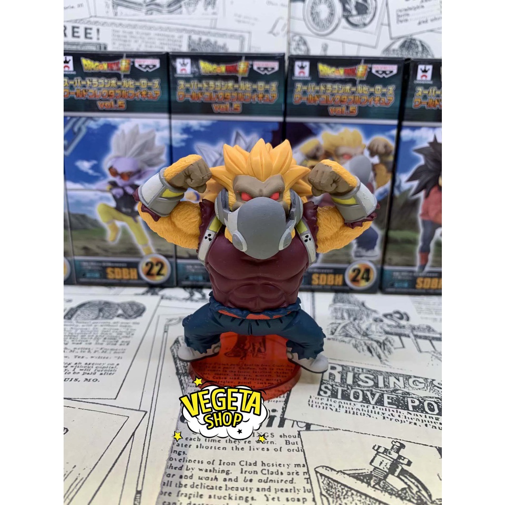 Mô hình Dragon Ball - Set 5 WCF Super Heroes - Vegito SSJ4 Fu Goku Ultra Instinct Kanba Ozaru Bardock SSJ4 - Cao 8cm