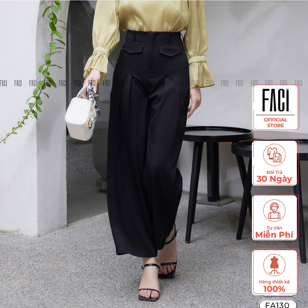 Quần Ống Rộng Nữ Dáng Suông Calee Vải Chéo Hàn Cao Cấp, Quần Dài Ống Suông Xếp Li Tôn Dáng Sang Trọng FA130 FA131