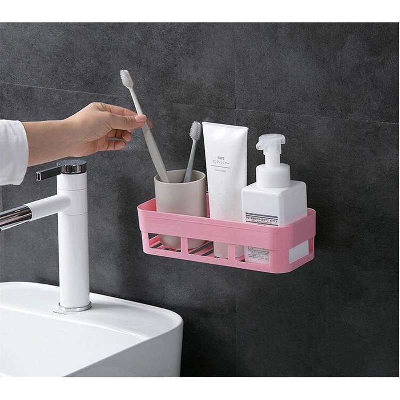 Giá Nhựa Dán Tường Để Đồ Dùng Tiện Lợi Kệ Góc Nhựa Nhà Tắm, nhà bếp, siêu chắc Phòng Tắm, Phòng Bếp