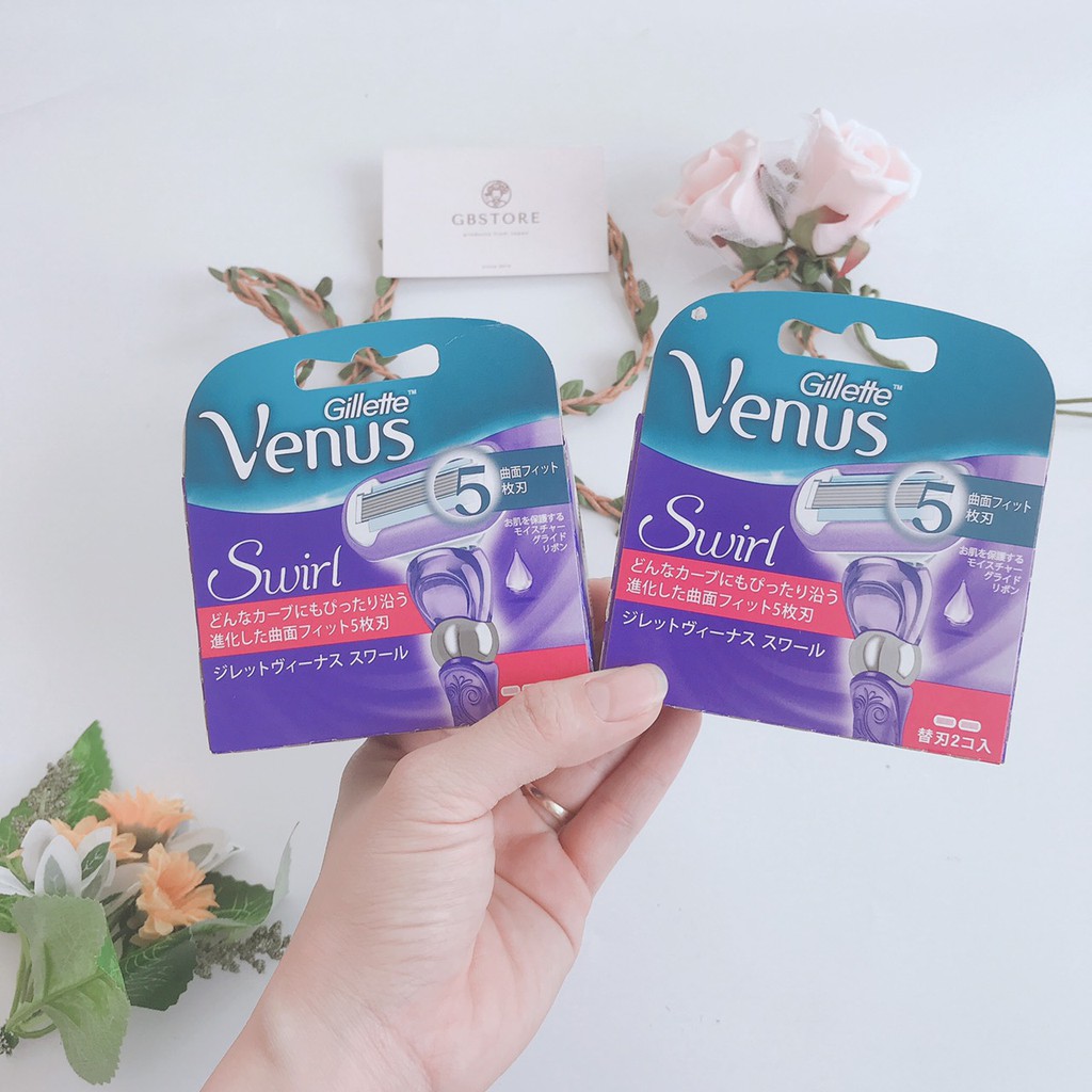 (Hàng Nhật giá tốt) Lưỡi thay thế Dao cạo lông body Gillette Venus 5 lưỡi màu tím cao cấp nội địa Nhật Bản