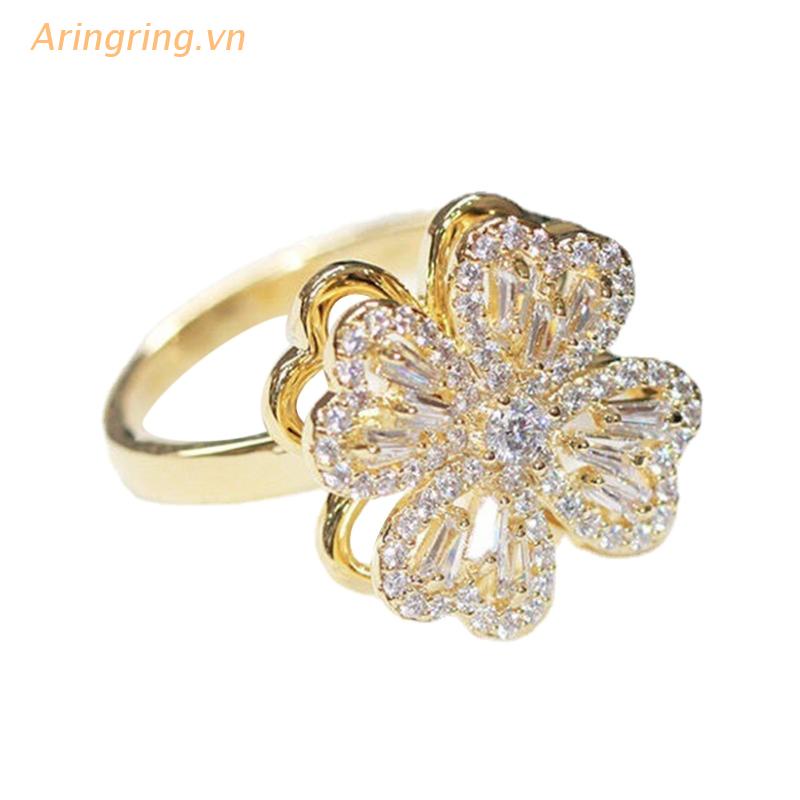 Nhẫn Đeo Tay Kim Loại Hình Cỏ Bốn Lá Thời Trang Cho Nữ