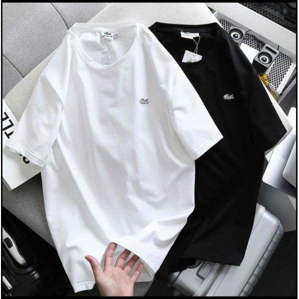 Áo thun nam ngắn tay cổ tròn 100% Cotton LACOSTE, Áo polo cao cấp