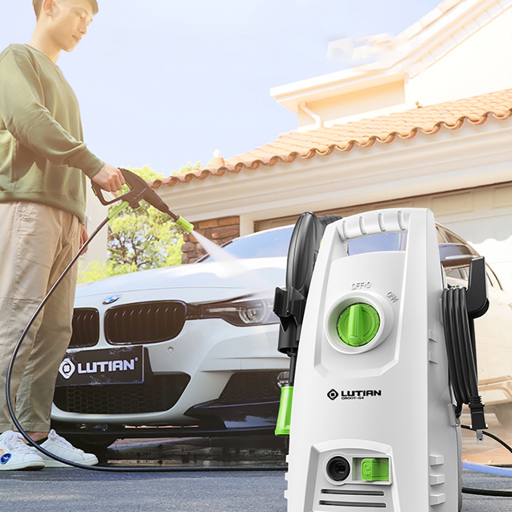 Máy Rửa Xe Mini Áp Lực Cao Gia Đình Lutian DOMO D4. Máy Rửa Xe Máy, Ô Tô Giá Rẻ Điện 220V Hàng Chính Hãng