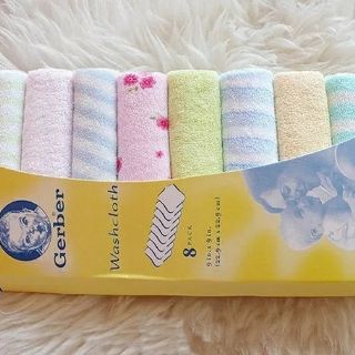 SÉT 8 KHĂN MẶT HÃNG GERBER CHO BÉ SƠ SINH(0-1y) (SP000581)