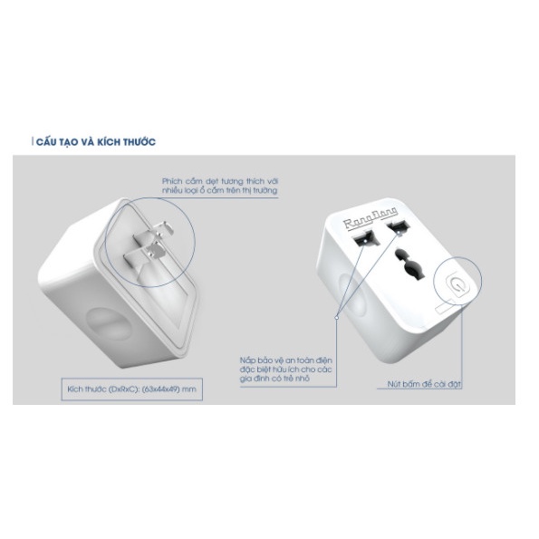Ổ Cắm Thông Minh 16A - Ổ Cắm Wifi Rạng Đông 3500W - Chức Năng Hẹn Giờ, Điều Khiển Từ Xa - Bảo Hành 1 Năm