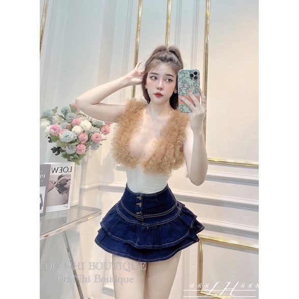 Áo bodysuit phối lưới cổ V | BigBuy360 - bigbuy360.vn