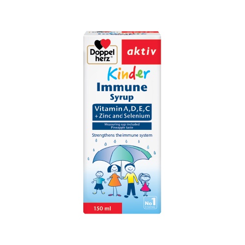 [Nhập khẩu Đức] Doppelherz Aktiv Kinder Immune Syrup - Hỗ trợ tăng cường đề kháng và hệ miễn dich cho trẻ (chai 150ml)