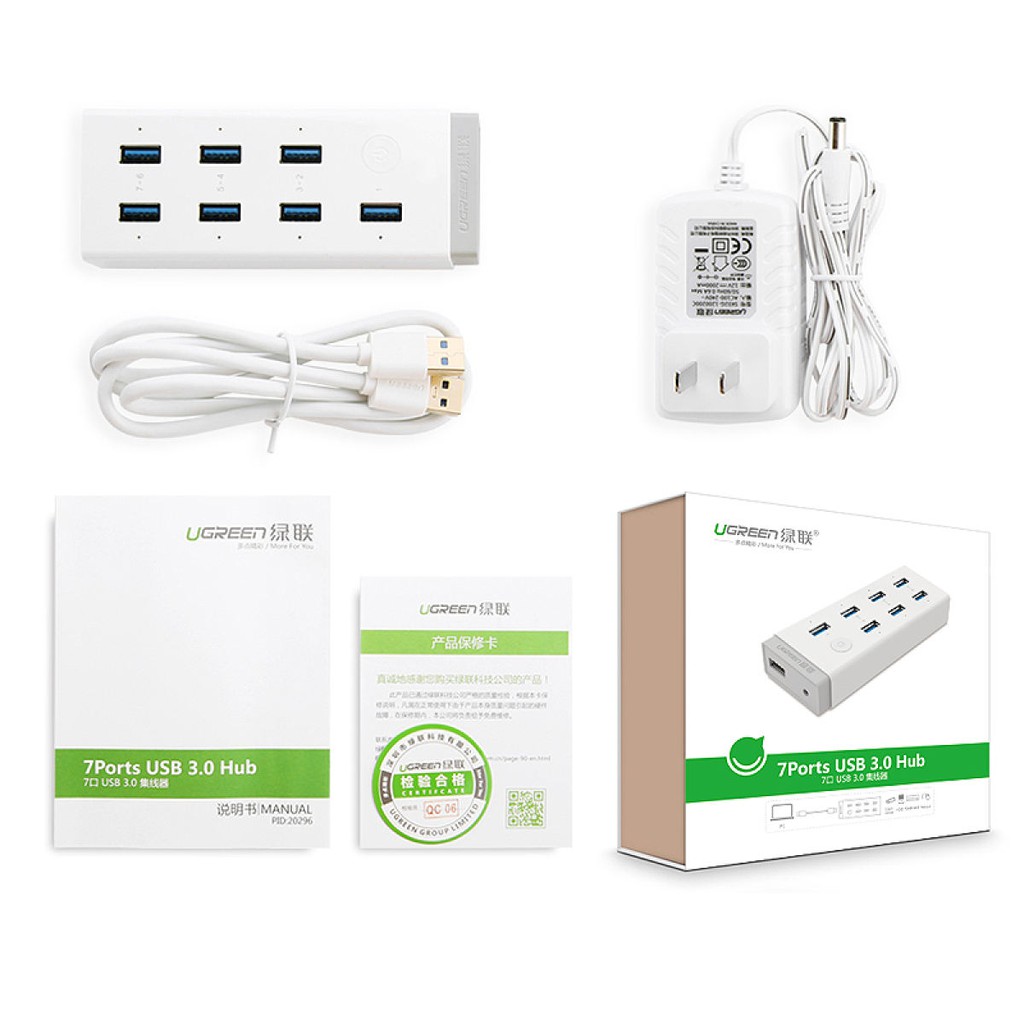 Hub Chia 7 Cổng USB 3.0 Cao Cấp UGREEN CR116