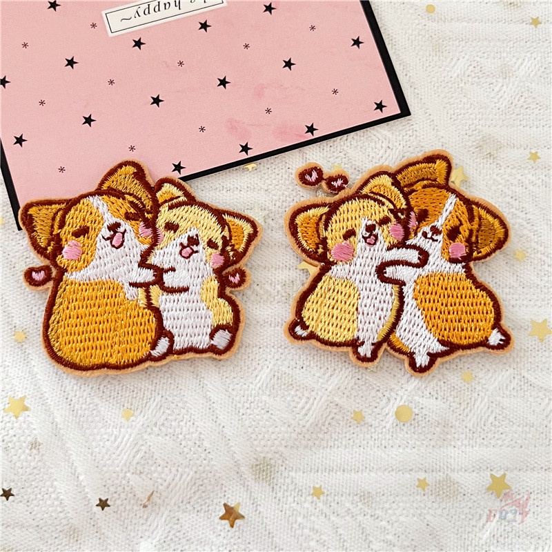 ☸ Sticker Ủi Thêu Hình Chó Corgi ☸ 1 Sticker Ủi Thêu Hình Huy Hiệu