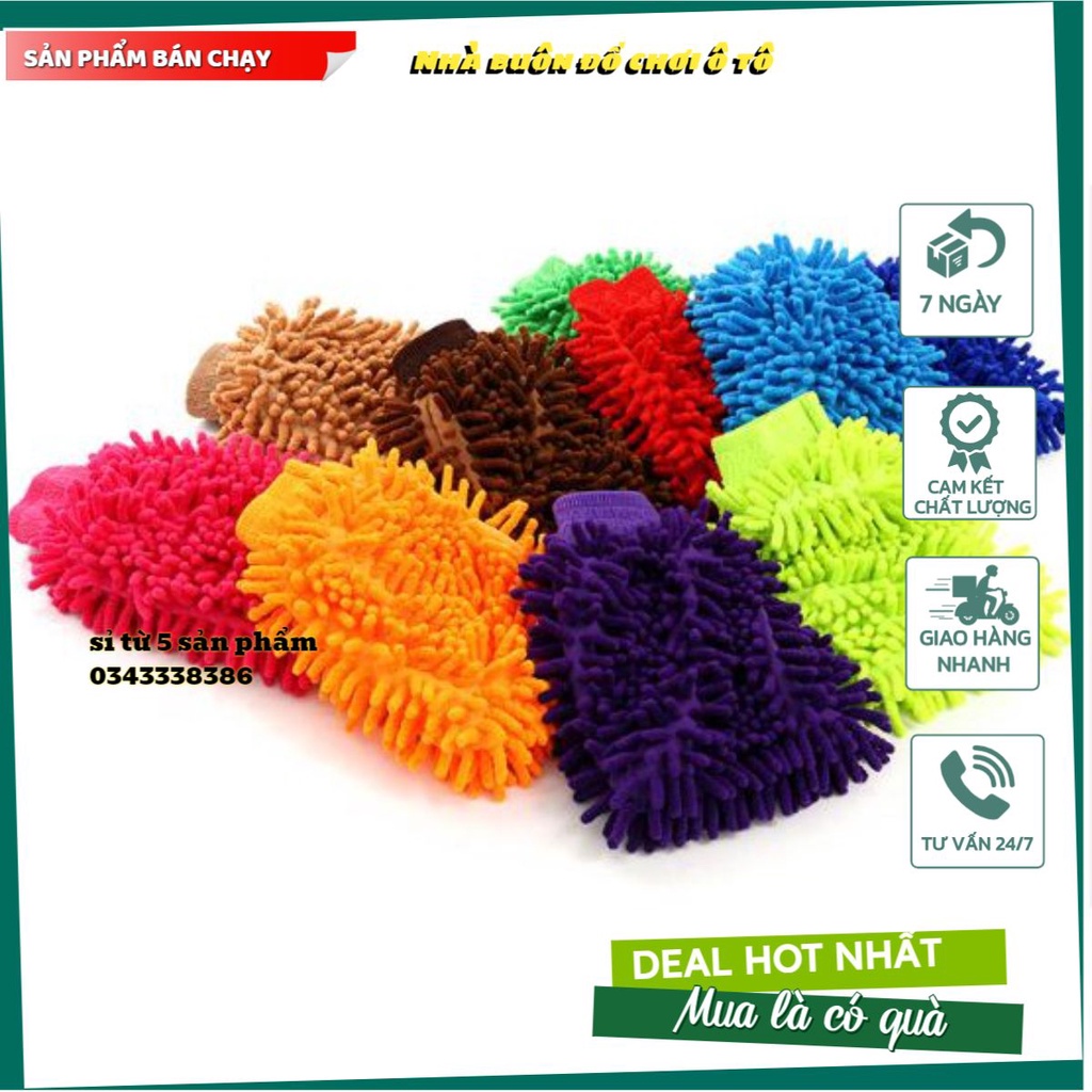 Combo 10 chiếc bao tay rửa xe - Loại 2 mặt dày dặn